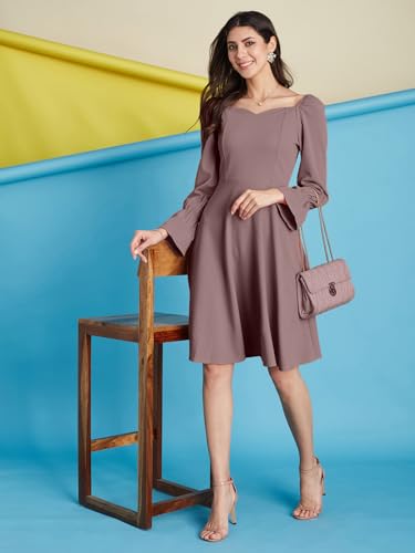 Image of Selvia Western Lycra Plain One Piece Fit & Flare