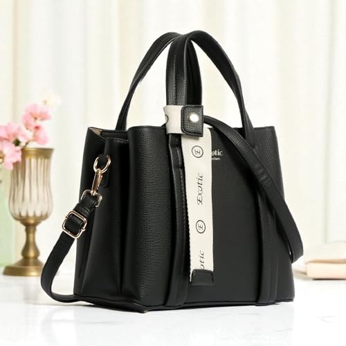 Image of EXOTIC Premium Ivory Chic Edition Urban Luxe Hand & Sling Bag for Women | Stylish PU Leather Tote with Spacious Compartments & Detachable Strap