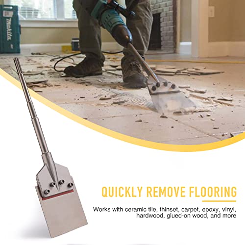 Zelcan Sds Max Chisel Bit, 6 Inch Rotary Hammer Drill Tool, Adhesive Remover Floor Scraper With 2 Inch Long Handle, Wall Ceiling Flooring Removal Tool For Grout Vinyl Tile Thinset Flooring Removal #TOP1