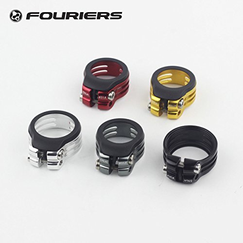 Fouriers Cnc Alloy Seatpost Clamp Fixed 31.8Mm / 34.9Mm Waterproof Superlight(31.8 Red) #TOP4