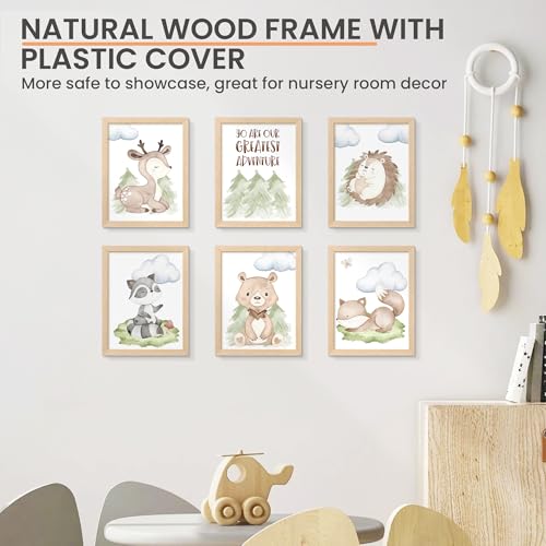 Image of upsimples 8.5 By 11 Picture Frame Solid Wooden, Nursery Decor, 1Pcs Natural