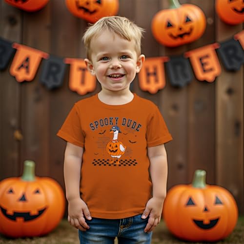 CM C&M WODRO Kid Spooky Dude Goose Pumpkin T-Shirt Short Sleeve Tee Tops2