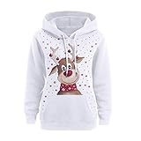 Shownicer Weihnachten Pullover Damen Weihnachtspulli Teenager Rudolph Rentier Elfe Kapuzen Kapuzenpulli Christmas Sweatshirt Xmas Pulli Schneemann Hoodie Weihnachtspullover Kapuzenpullover Stil C M