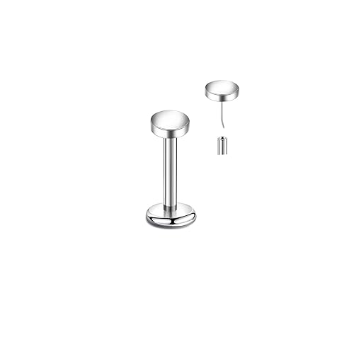 Threadless Nose Ring g23 Titanium 16g 18g 20g Push in Flat Back Earrings Nose Stud Lip Cartilage Helix Daith Piercing Jewelry