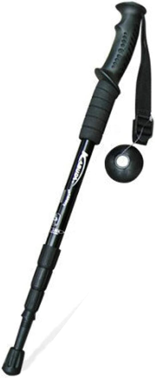 ハイキング 数量限定アウトレット最安価格 山 森林クロスカントリー 黒 航空アルミ合金6061ストレートハンドル4セクショントレッキングポールアルミニウム松葉杖