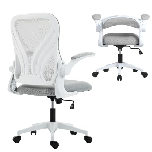 Image of HOMCOM Ergonomic Office Chair, Foldable Backrest, Light Grey