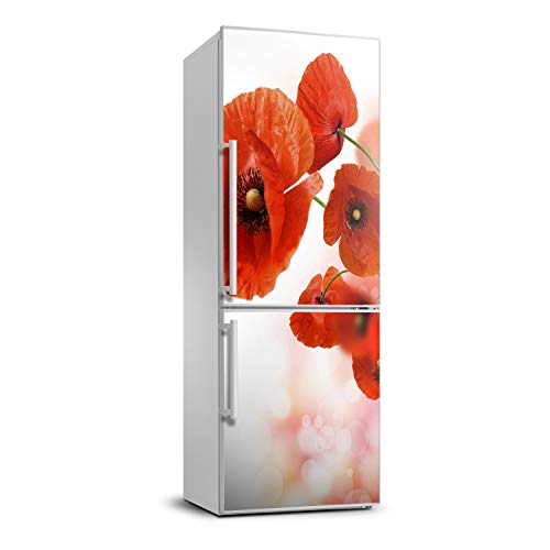 Vinilo adhesivo de amapolas 60x180 cm para renovar la nevera con elegancia 2