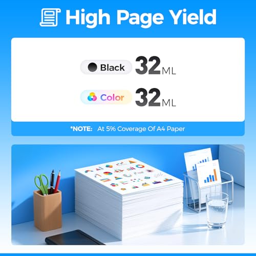 Image of PP50 PP100 Ink Cartridges Set 32ml 6-Pack Replacement for PJIC1 PJIC2 PJIC3 PJIC4 PJIC5 PJIC6 Ink Works with DiscProducer PP-50 PP-100 Color Printer Black Cyan Magenta Yellow Light Cyan Light Magenta