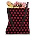 Cute Mini Red Hearts on Black for Valentine's Day Heart Tote Bag