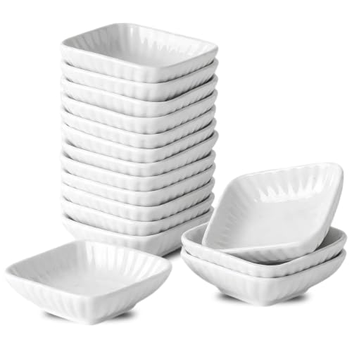 UIBFCWN 1.6 Oz Ceramic Mini Dipping Bowls Set of 16, 3 Inch Small Dip Bowls