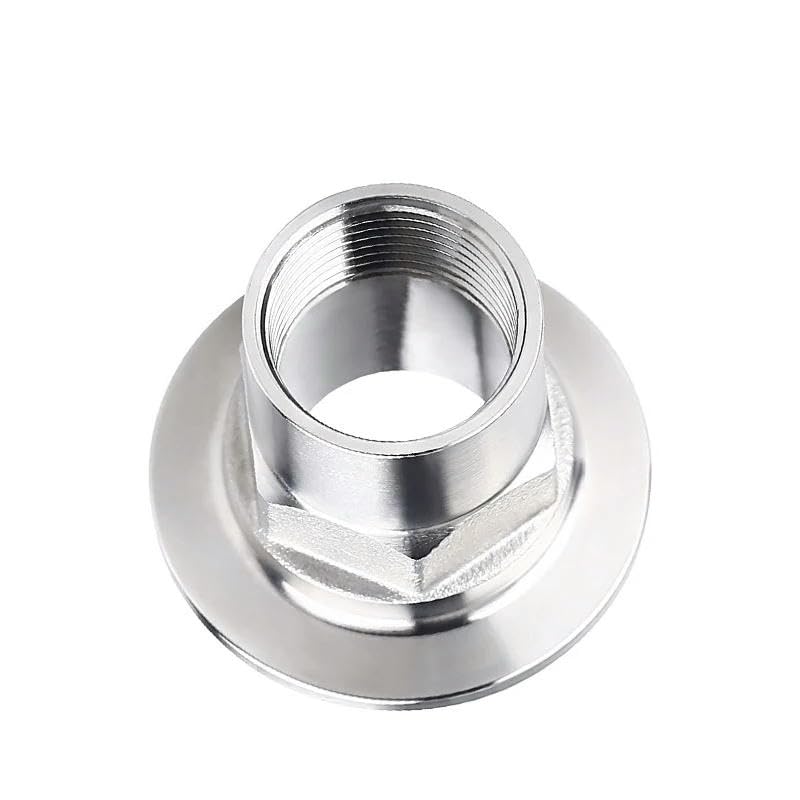 Adaptateurs 1/2 "- 2" (DN15-DN50) For Raccords De Tuyauterie à Virole Filetée Mâle SS304 En Acier Inoxydable Sanitaire Tri-Clamp (Color : Silver, Size : DN32-64