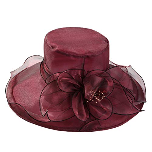 Sombrero Mujer Ala Ancha Organza Verano Plegable Playa miniatura 1