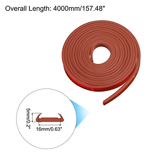 Image of uxcell U Shape Furniture Edge Banding, 4M Self Adhesive Flexible Edging Trim, 5x16mm TPE Edge Guards for Cabinets Furniture Repair Restoration, Brown