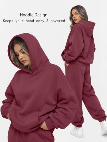 Image of AUTOMET Womens 2 Piece Lounge Sweatsuit Fall Fashion Matching Sweat Sets | Oversized Fall Hoodies & Baggy Jogger Sweatpants Fashion 2026 Outfits