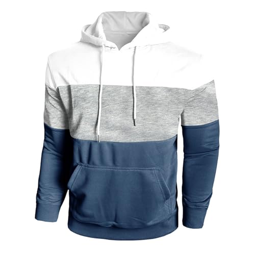 Oversized Hoodies for Men Color Block Long Sleeve Drawstring Sweatshirts Fall Fashion Pullover Winter Outfits 20254