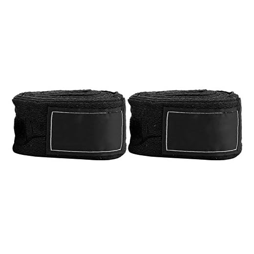 VBESTLIFE 2PCS Boxing Hand Wrap, Baumwolle verlängert Boxing Hand Wraps Handwickel Bandagen für das Training Boxen 5M(schwarz) Boxausrüstung Wettbewerbsbewegung