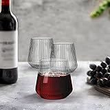 Tebery 20 Pack 420ml Plastic Ribbed Wine Glasses, 14oz Origami Style Ridged Drinking Glasses Tumbler, Reusable Vintage Stemless Cups for Champagne, Catering, Weddings - Image 7