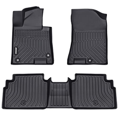 Jdmon All Weather Floor Mats Compatible With 2020-2023 Hyundai Sonata / 2021-2023 Kia K5 (Fwd Only), 2 Row Front & Rear Custom Fit Weatherproof Tpe Floor Liner Black #TOP17