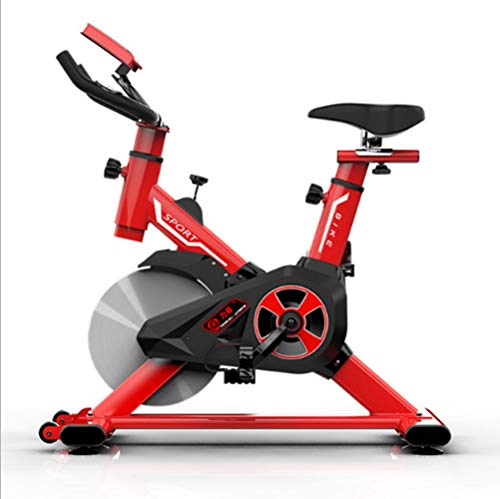LOO LA Spin Bike Studio ciclos Ejercicios máquinas Ajustables manillares y Asiento a Bordo computadora Lee Velocidad, Distancia, Tiempo, calorías,Red