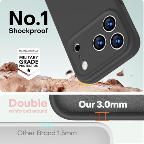 Image of LOVE 3000 Designed for iPhone 17 Pro Case, Premium Silicone [Compatible with Magsafe][Soft Anti-Scratch Microfiber Lining] Shockproof Protective Phone Case for Men Women 6.3 inch, Black
