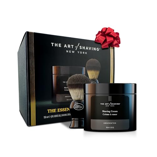 The Art of Shaving Icon Duo Kit – Unscented Shaving Cream (5 oz) and Shaving Brush – Prevents Shaving Burn for the Perfect Shave – Safe for Sensitive Skin