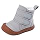 MASOCIO Winterschuhe Baby Boots Stiefel Winter Babyschuhe Junge Mädchen Hausschuhe Kleinkind Kinder Wollschuhe Gefütterte Warme Fell Babystiefel Winterstiefel Schuhe Grau Größe 24