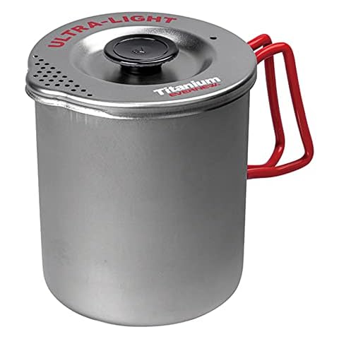 Evernew Titanium Lightweight Pasta Camping Pot with Strainer Lid, 750, Small Cover