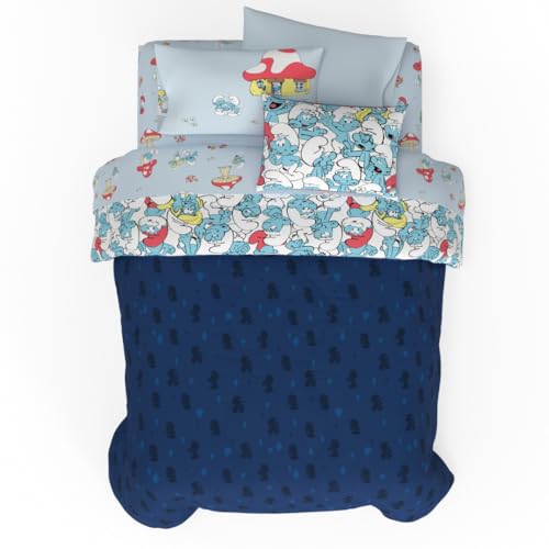 image for Franco The Smurfs Kids Bedding Super Soft & Cozy Reverisble Microfiber