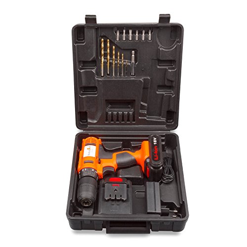 Akku-Bohrschrauber Akkuschrauber 18 V Lithium 2 Akkus 2-Gang Getriebe 13mm Schnellspann-Bohrfutter 25Nm Drehmoment – Bild 6