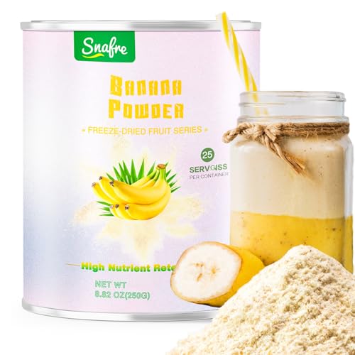 Banana Powder, 8.82OZ Freeze Dried Banana Powder, Freeze Dried Fruit, No Added or Sugar, Suitable for Baking, Oatmeal, Cereal, Yogurt, Smoothies, Juice