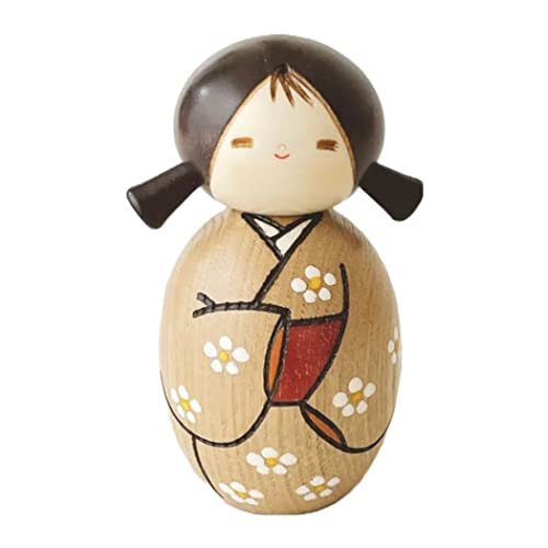 Usaburo Modern Japanese Kokeshi Doll (Come Spring - Small), Made in Japan, Collectible Figurines, Traditional Crafts, Girl in Kimono