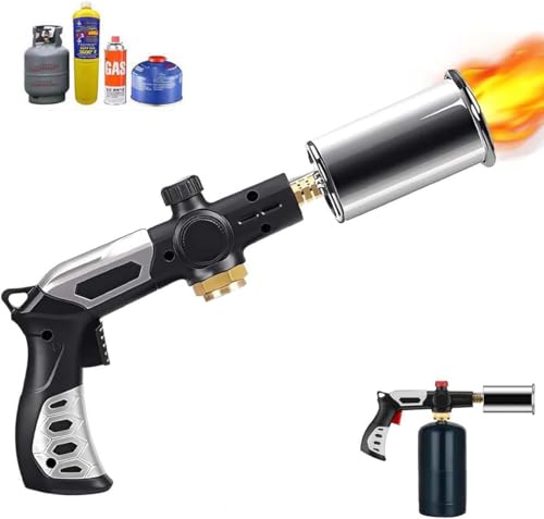 Powerful Propane Torch – Adjustable Flame Lighter with Safety Lock, Instant Ignition for Campfire, Grilling, Charcoal, Soldering & Outdoor Cooking