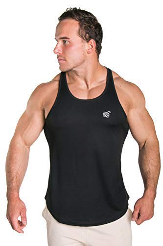 Jed North Men's Dri-Fit Microfiber Bodybuilding Stringer Tank Top Weight-Training Y-Back Racerback,Black,Xx-Large #TOP5