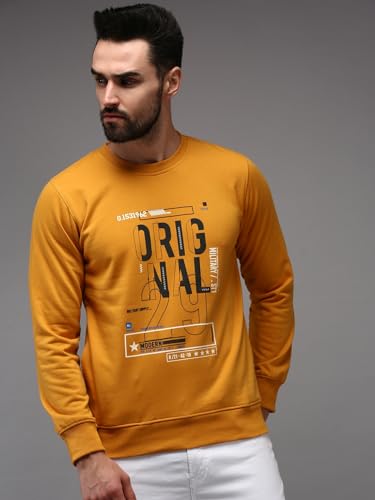 Image of SHOWOFFFF Men Printed Pullover Sweatshirt | Round Neck Full Sleeves Cotton Sweatshirt's for Mens | Slim Fit Regular Length Sweatshirts for Men's