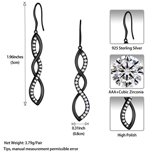 Infinity Drop Dangle Earrings For Women Triple Swirl Disco Earrings For Women 925 Sterling Silver Boho Bohemia Earrings Fine Jewelry For Graduation Anniversary Birthday Gifts For Girls Friends Fe0117B #TOP6