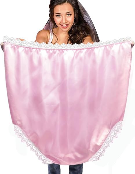 Image of Funny Underwear for Women, Joke Gag Gift Big Mom Undies, Men Halloween Christmas Bride Wedding Game Pink