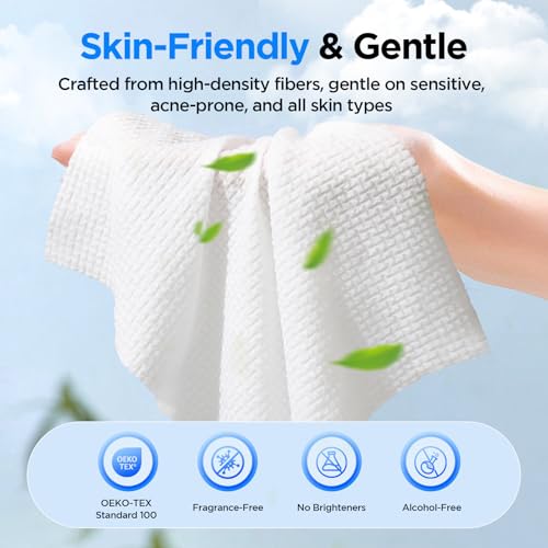 Image of ITO Face Towels, Ultra-Soft & Extra Thick Cleansing Towels for Sensitive, Dry & Oily Skin, Facial Tissue, Makeup Remover Disposable Towels (60 Count (EF Pack of 3))