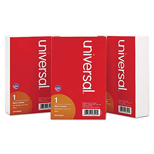 Universal P7-46500 4 in. x 6 in. Loose Memo Sheets - Unruled, White (500/Pack)