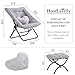 HomEastlly Comfy Saucer Chair with Ottoman, Oversized Folding Faux Fur Chair Soft Furry Lounge Lazy Chair with Metal Frame Moon Chair Accent Chair for Bedroom, Living Room, Dorm Rooms, Grey