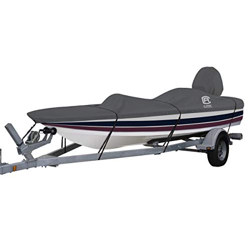Classic Accessories StormPro Heavy Duty Outboard Ski-Boat Cover with Support Pole, Fits Boats