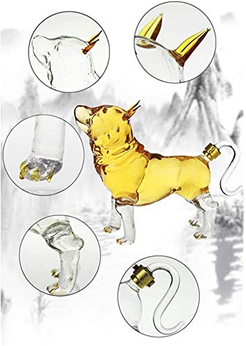 Animal Decanters Large Shepherd Hond Glas Beeldje, Lood Gratis Mondblown Liquor Decanter voor Bourbon, Whisky, Scotch… - Afbeelding 7