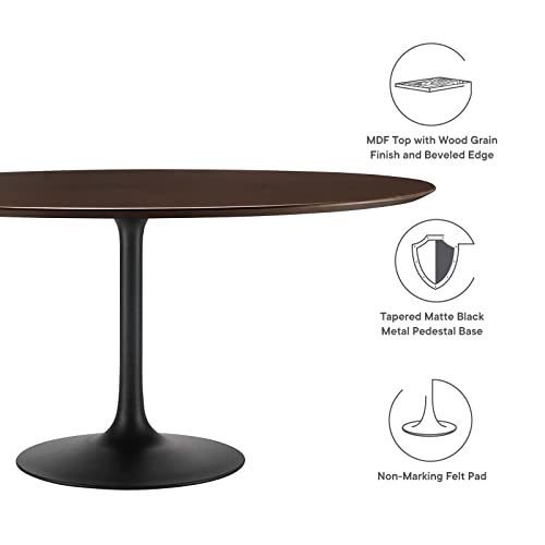 Image of Modway Lippa Dining Table, 60 inch, Black Cherry Walnut