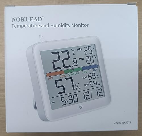 NOKLEAD Hygrometer Indoor Thermometer Digital Thermo-Hygrometer Temperature and Humidity Meter Room Climate Indicator with Calibration Touchable Night Light, Comfort Display MAX/MIN Data Sets - Image 10 thumbnail