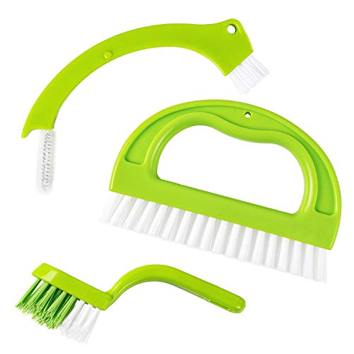 Tinabless - Cepillo para juntas 3 en 1, limpieza profunda para baño y cocina, cepillo de limpieza para lechada (verde), verde