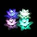 Acmee Battery-Powered Color Changing LED Waterproof Floating Lily Flower Night Light Flameless Candle (Pack of 4)
