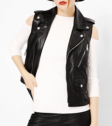 Loktarc Women's Faux Leather Sleeveless Jacket Motorcycle Vest Black Us 0-2 #TOP2