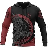 Hommes Viking Hoodie Mode Décontracté Viking Tattoo 3D Imprimé Pullover Manches Longues Sweat-Shirt Veste Tops