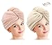 Produktbild Luxspire 2 Pack Microfiber Hair Drying Towels Wrap Turban, Water-absorbent Fast Drying Hair Cap, Bath Shower Head Towel with Buttons, Dry Hair Hat - Khaki & Sakura Pink