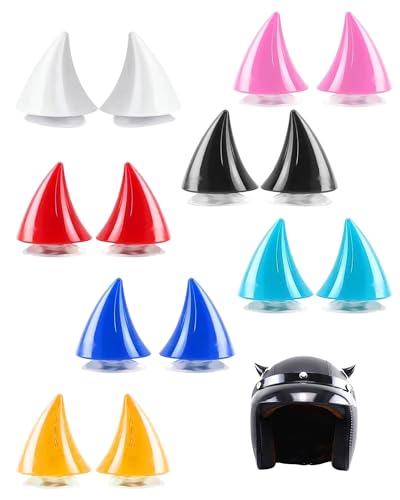 Fonyiunce 14 Piezas Decorativo de Cuernos Casco de Motocicleta, Cuerno de Diablo con Ventosa Devil, Decoración de Casco, Casco Moto cuernos Decorativas Lindo para Bicicleta, Moto, Cascos Kit