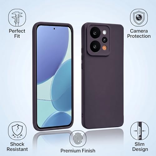 Image of FIRST MART Matte Silicone Back Cover for Realme P4 Power - Purple